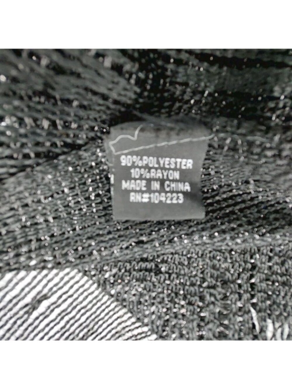 Black Semi Sheer Scarf Fringe Set Of 2 Various Sizes - Picture 3 of 11